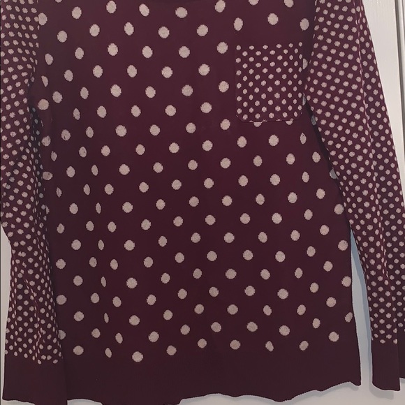 Burgundy polka dot sweater - Picture 4 of 6